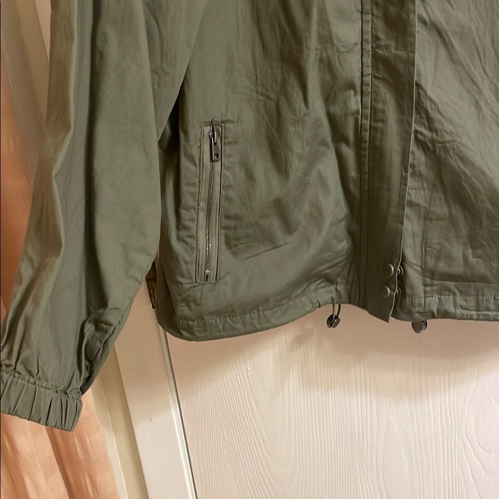 Forever 21 Utility Jacket Green Lightweight Cotton - Picture 3 of 7